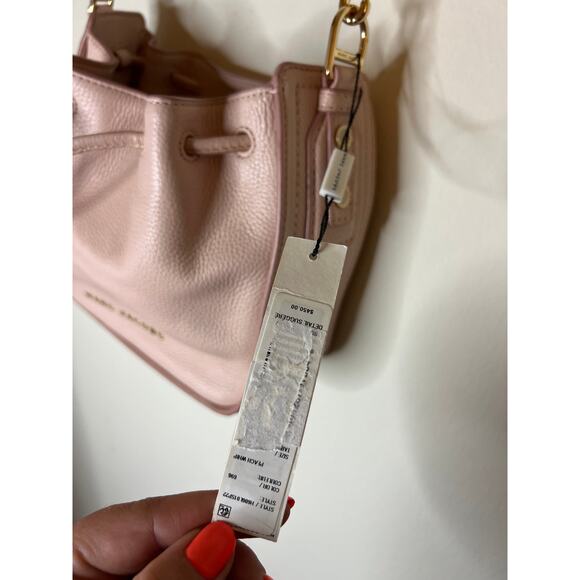 Marc Jacobs Peach Orange Pink Small Leather Mini Bucket/Shoulder Bag - Picture 12 of 16